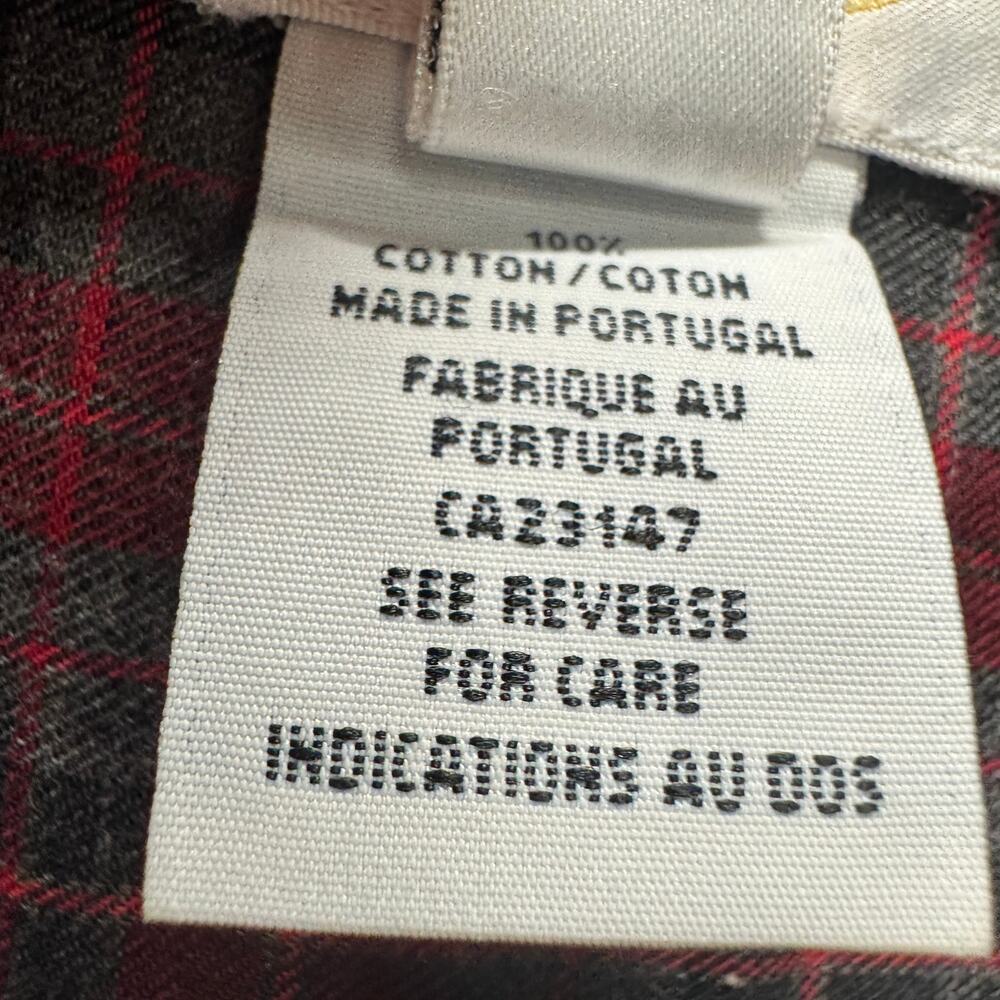 Talbots Shirt Womens Medium Red Black Plaid Cotton Button Up Flannel Vintage - Picture 4 of 8
